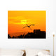 egrets play in sunset Wall Mural