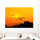 egrets play in sunset Wall Mural