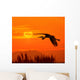 sunset with a bird Wall Mural