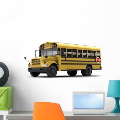 School Bus Wall Decal shown on a wall