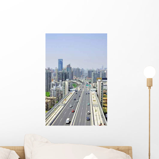 China Shanghai Puxi Skyline Wall Decal
