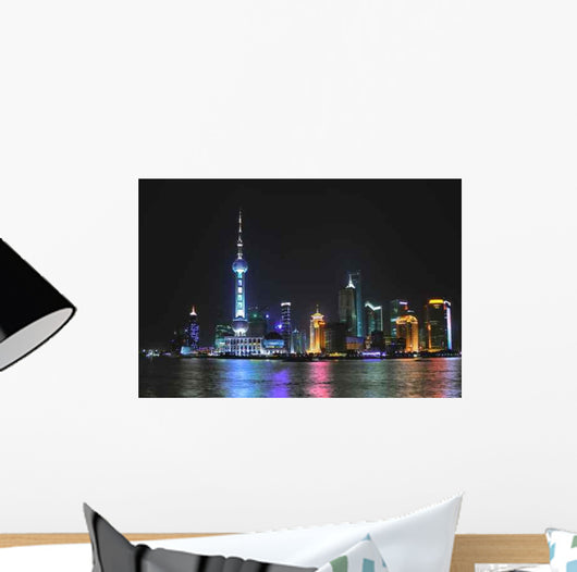 China Shanghai Pudong Night Wall Decal