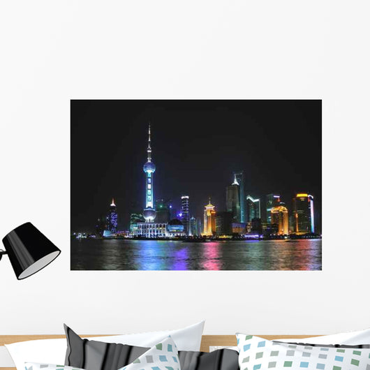 China Shanghai Pudong Night Wall Decal