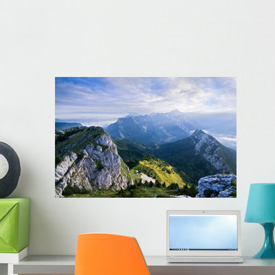 Mountain Chartreuse French Alps Wall Mural shown on a wall