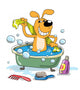 Bathing of a Puppy Wall Decal
