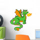Cute Dragon With Long Tail Wall Decal