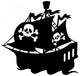 Pirate Ship Silhouette Wall Decal