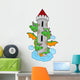 Three Headed Dragon With Tower Wall Decal