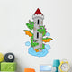 Three Headed Dragon With Tower Wall Decal