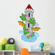 Three Headed Dragon With Tower Wall Decal