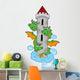 Three Headed Dragon With Tower Wall Decal