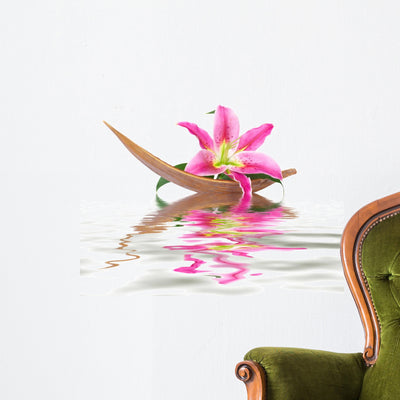 Lily Flower Set Coco Wall Decal shown on a wall
