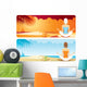 Yoga at the beach Wall Mural