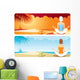 Yoga at the beach Wall Mural