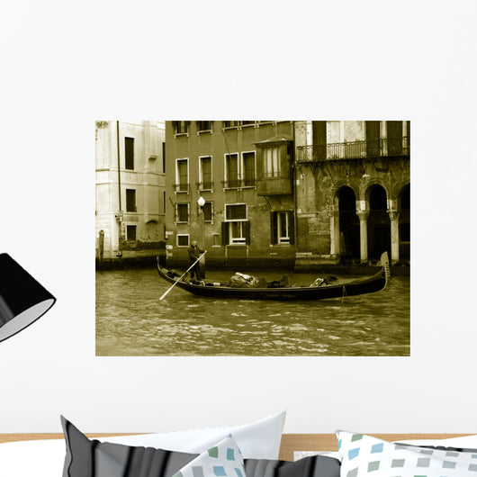 On its gondola gondolier Wall Mural