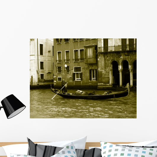On its gondola gondolier Wall Mural