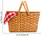 Wicker Picnic Basket With Gingham Cloth Wall Decal