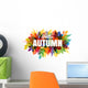 Autumn Banner Colorful Leaves Wall Decal
