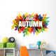 Autumn Banner Colorful Leaves Wall Decal