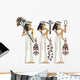 Three Ancient Egyptian Priestesses Wall Decal Sticker Set