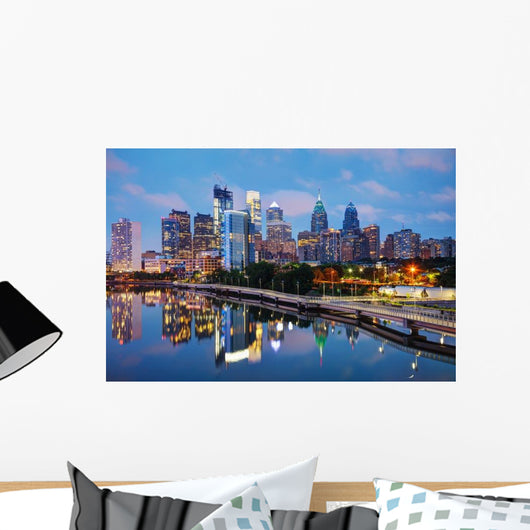 Philadelphia Skyline Twilight Wall Decal
