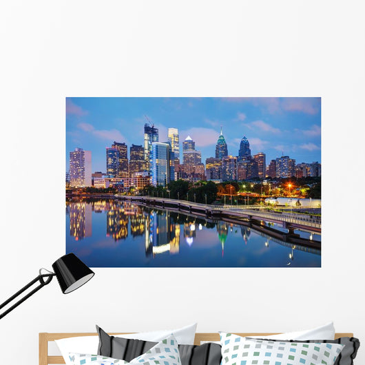 Philadelphia Skyline Twilight Wall Decal