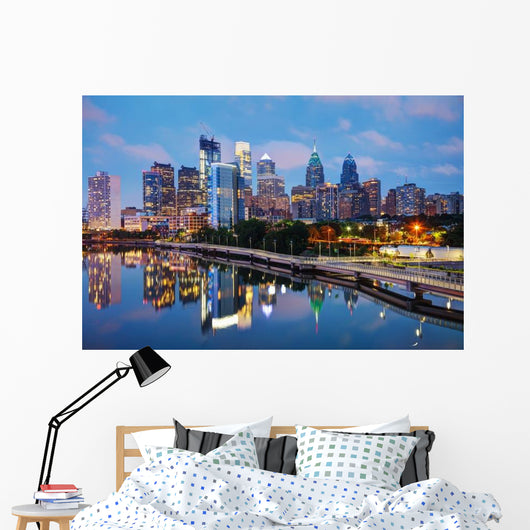 Philadelphia Skyline Twilight Wall Decal