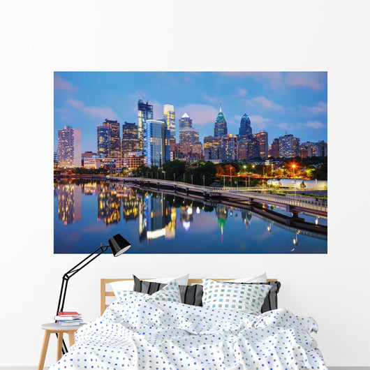 Philadelphia Skyline Twilight Wall Decal