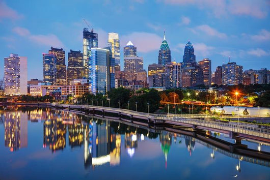 Philadelphia Skyline Twilight Wall Decal