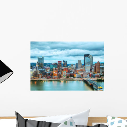 Pittsburgh Skyline with Ohio River Wall Decal