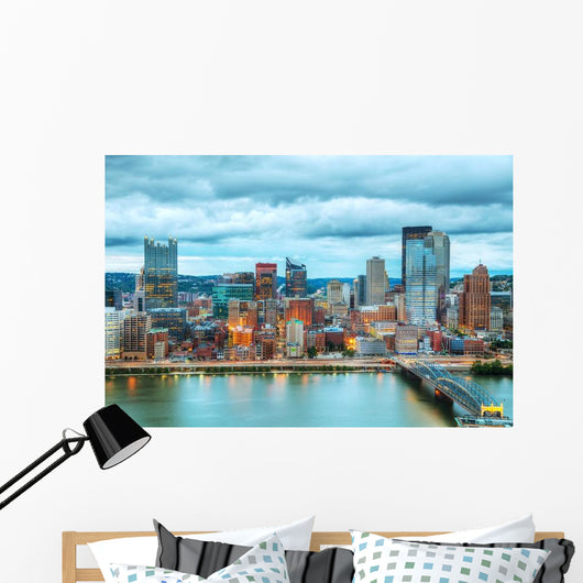 Pittsburgh Skyline with Ohio River Wall Decal