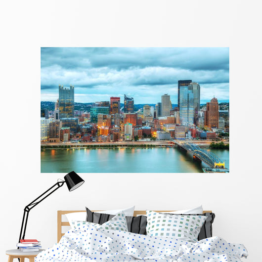 Pittsburgh Skyline with Ohio River Wall Decal