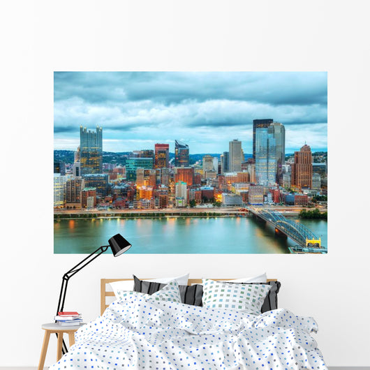 Pittsburgh Skyline with Ohio River Wall Decal
