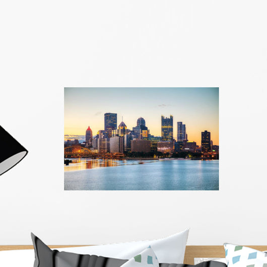 Pittsburgh Cityscape with Ohio River Wall Decal