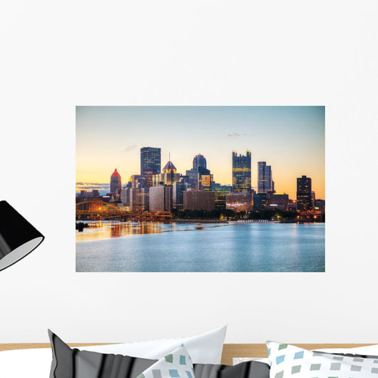 Pittsburgh Cityscape with Ohio River Wall Decal