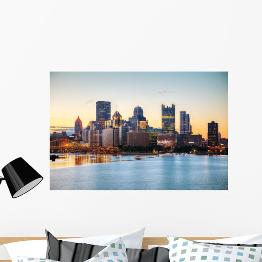 Pittsburgh Cityscape with Ohio River Wall Decal