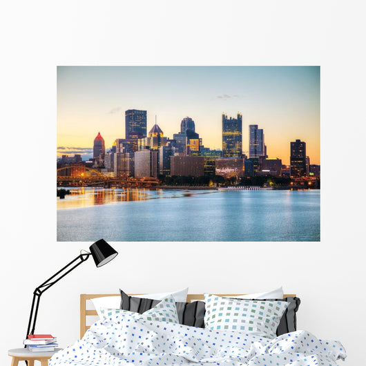 Pittsburgh Cityscape with Ohio River Wall Decal