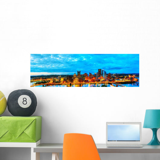 Panoramic Aerial Overview Pittsburgh Wall Decal