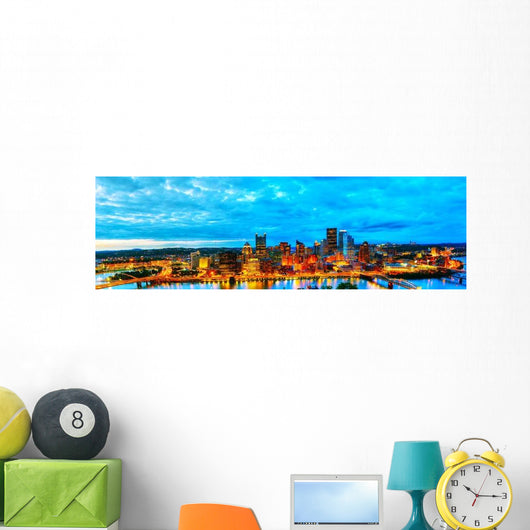 Panoramic Aerial Overview Pittsburgh Wall Decal