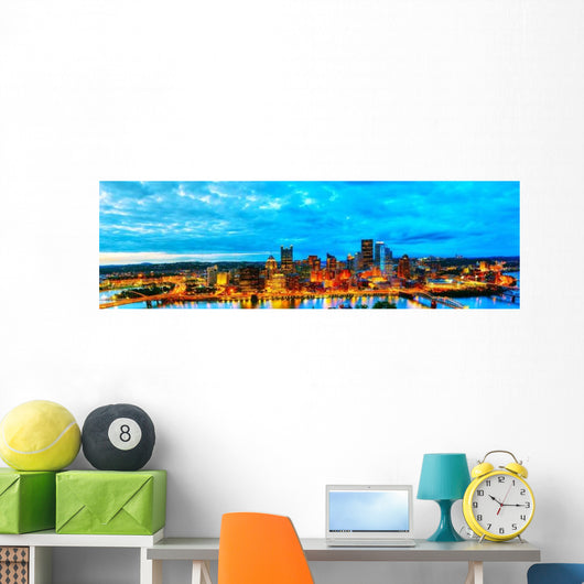 Panoramic Aerial Overview Pittsburgh Wall Decal