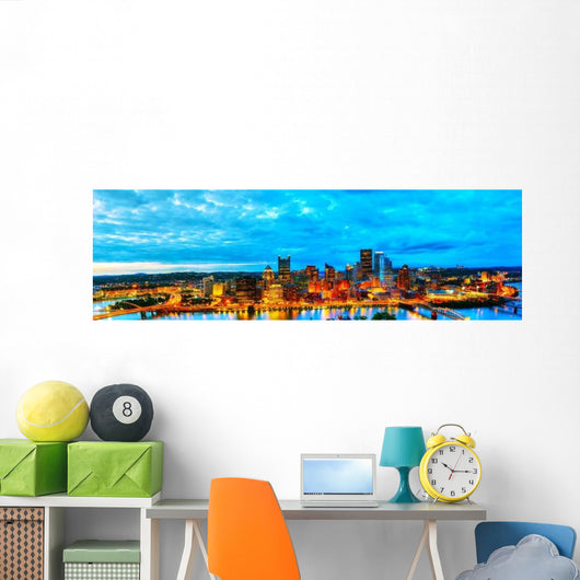 Panoramic Aerial Overview Pittsburgh Wall Decal