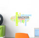 Hacker Word Cloud Piracy Wall Decal