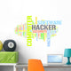 Hacker word cloud - Piracy Wall Decal
