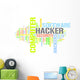 Hacker word cloud - Piracy Wall Decal
