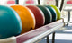 a group of colored bowling balls. Wall Mural