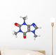Ball and stick model of caffeine molecule Wall Decal