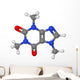 Ball and stick model of caffeine molecule Wall Decal