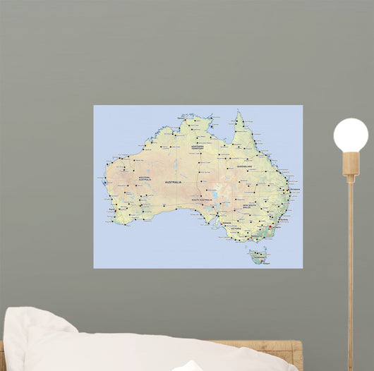 australien landkarte australia map Wall Mural