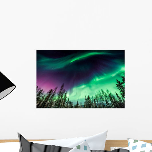 Green and Purple Northern Wall Decal