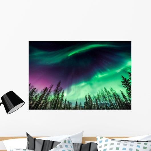 Green and Purple Northern Wall Decal